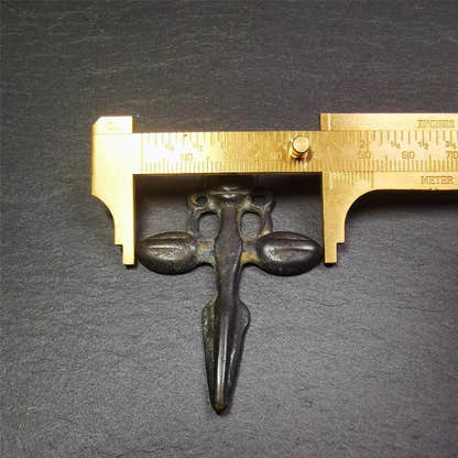 Cross vajra Phurba - 2.6" - Tibetan Buddhist vajra, size reference