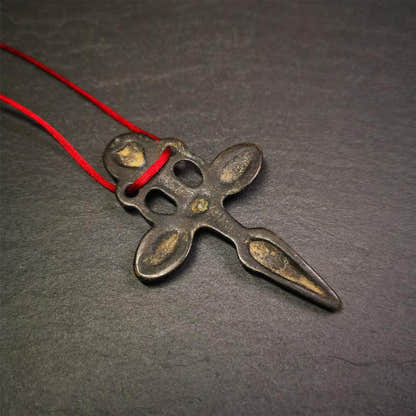 Cross vajra Phurba - 2.6" - Tibetan Buddhist vajra, detailed view
