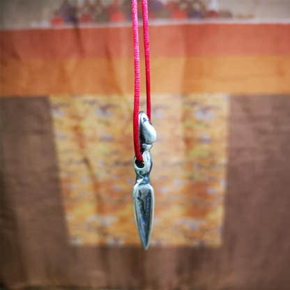 Phurba Pendant- 1.85" - Tibetan Buddhist art, detailed view