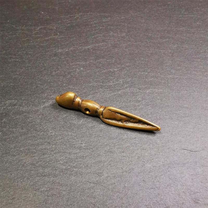 Phurba Pendant- 1.85" - Tibetan Buddhist art, size reference