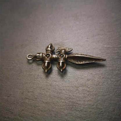 Cross Vajra and Kartika Phurba -2.36" - Tibetan Buddhist vajra, view 8