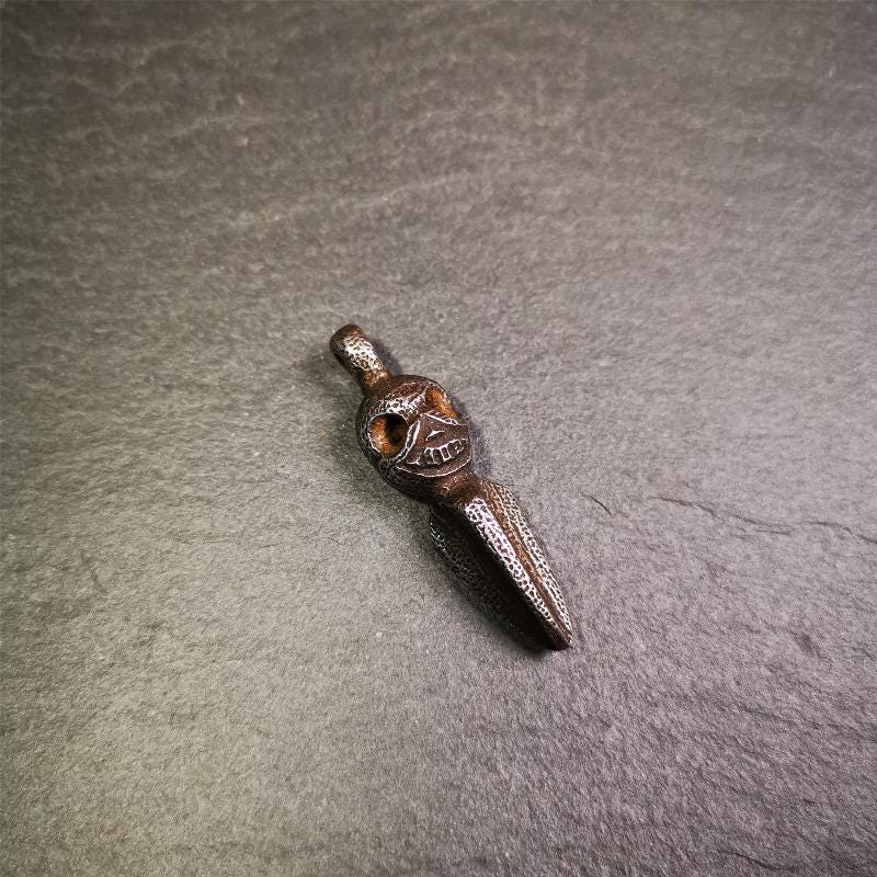 Skull Phurba - 1.77" - Tibetan Buddhist art, view 9
