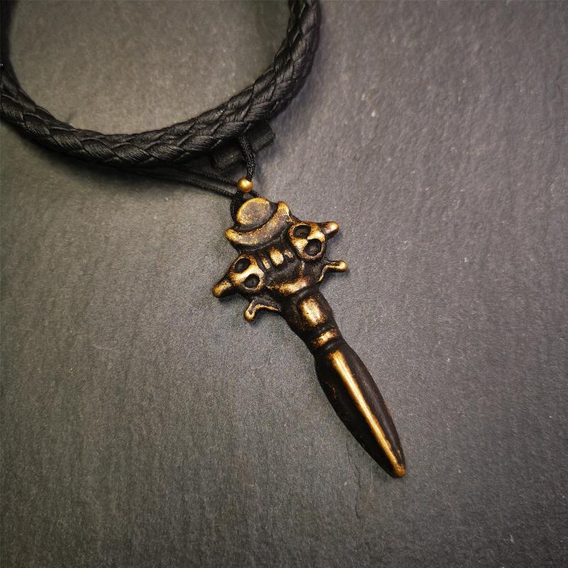 Cross Vajra Phurba 2.36" - Tibetan Buddhist vajra, front view