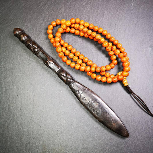 Black Manjusri Sword - 9" - Tibetan Buddhist art, front view