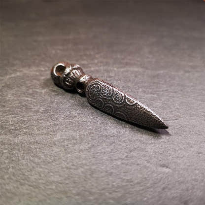 Skull Phurba - 2.24" - Tibetan Buddhist art, view 8