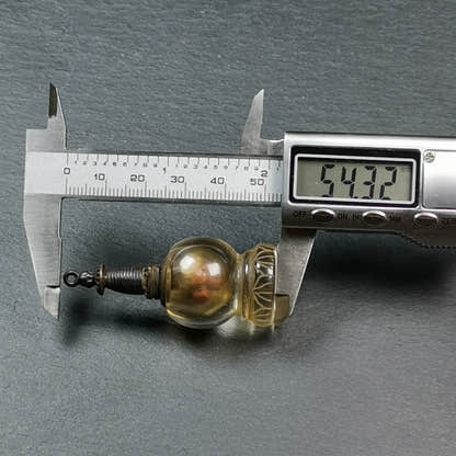 Buddhist Amulet,Crystal Stupa Pendant,Pagoda,Buddhist Tower,Gau Shrine - Tibetan Buddhist amulet, size reference