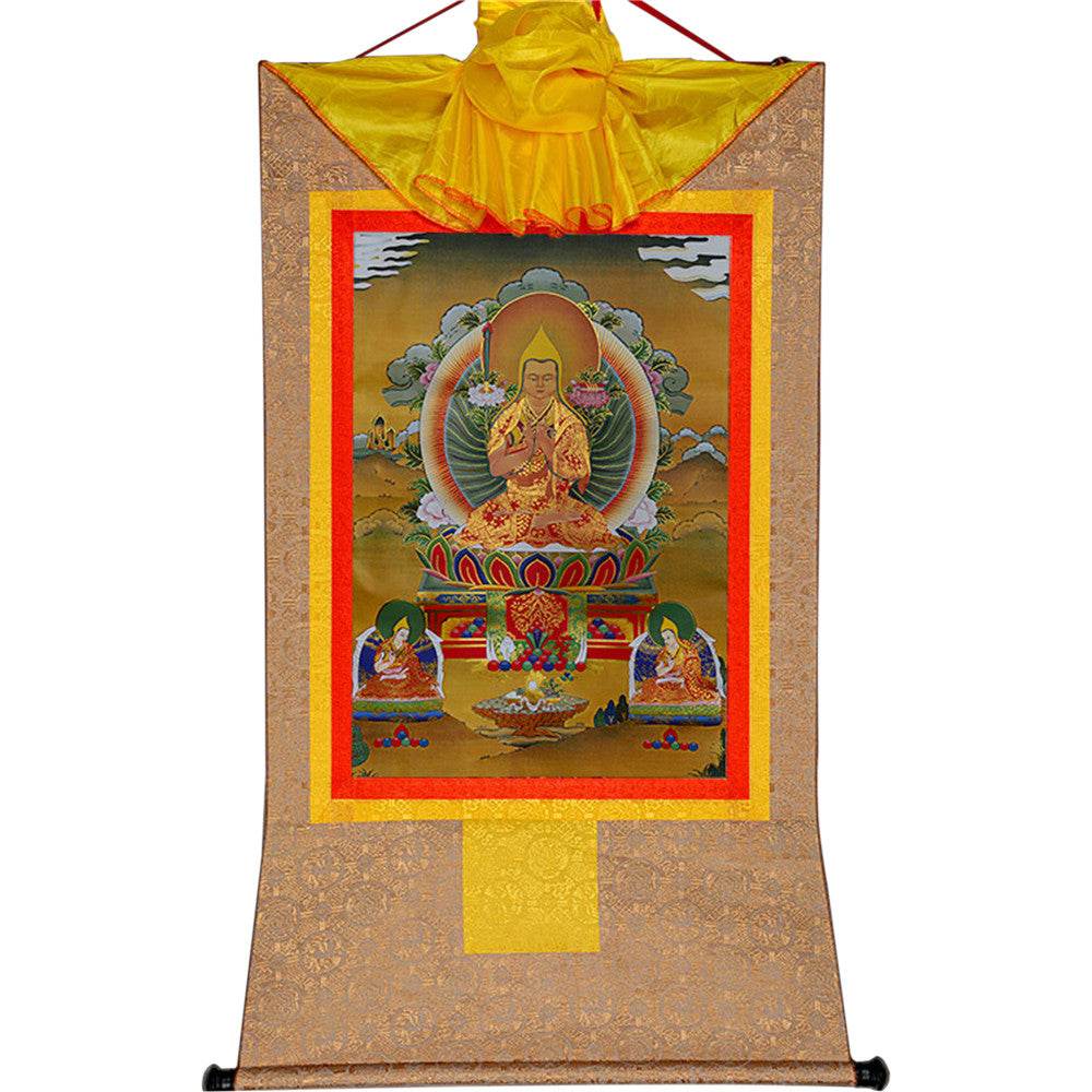 Je Tsongkhapa,Losang Drakpa,Je Rinpoche - Tibetan thangka painting, view 21