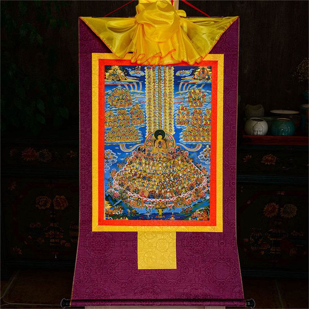 Shakyamuni Refuge Tree - Tibetan thangka painting, view 12