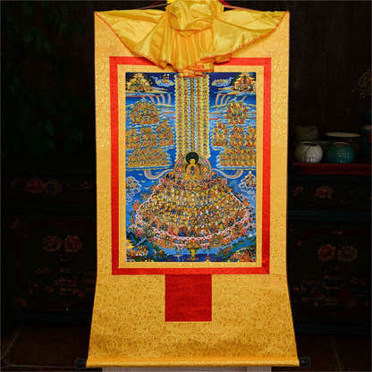 Shakyamuni Refuge Tree - Tibetan thangka painting, view 14