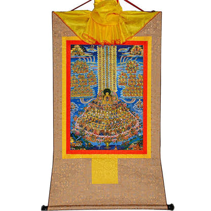 Shakyamuni Refuge Tree - Tibetan thangka painting, view 7