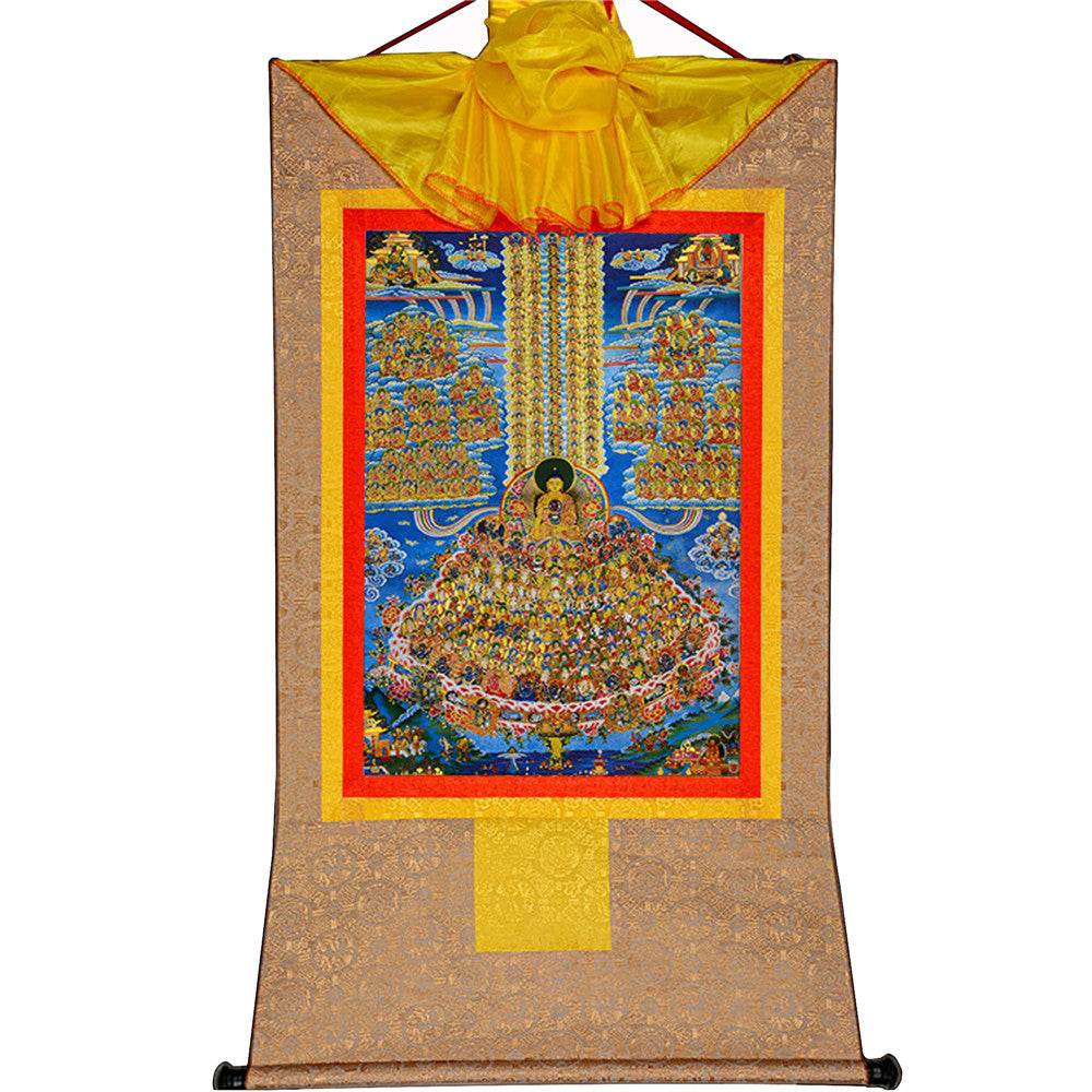 Shakyamuni Refuge Tree - Tibetan thangka painting, view 7