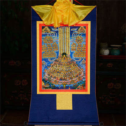 Shakyamuni Refuge Tree - Tibetan thangka painting, view 10