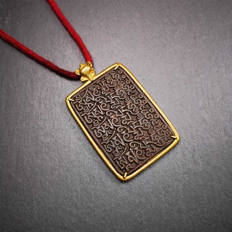 Om Melong Amulet 2.76" - Tibetan Buddhist amulet, view 6