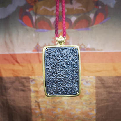 Om Melong Amulet 2.76" - Tibetan Buddhist amulet, view 7