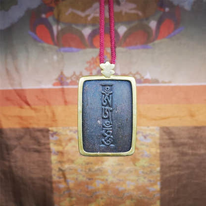 Om Melong Amulet 2.76" - Tibetan Buddhist amulet, view 8