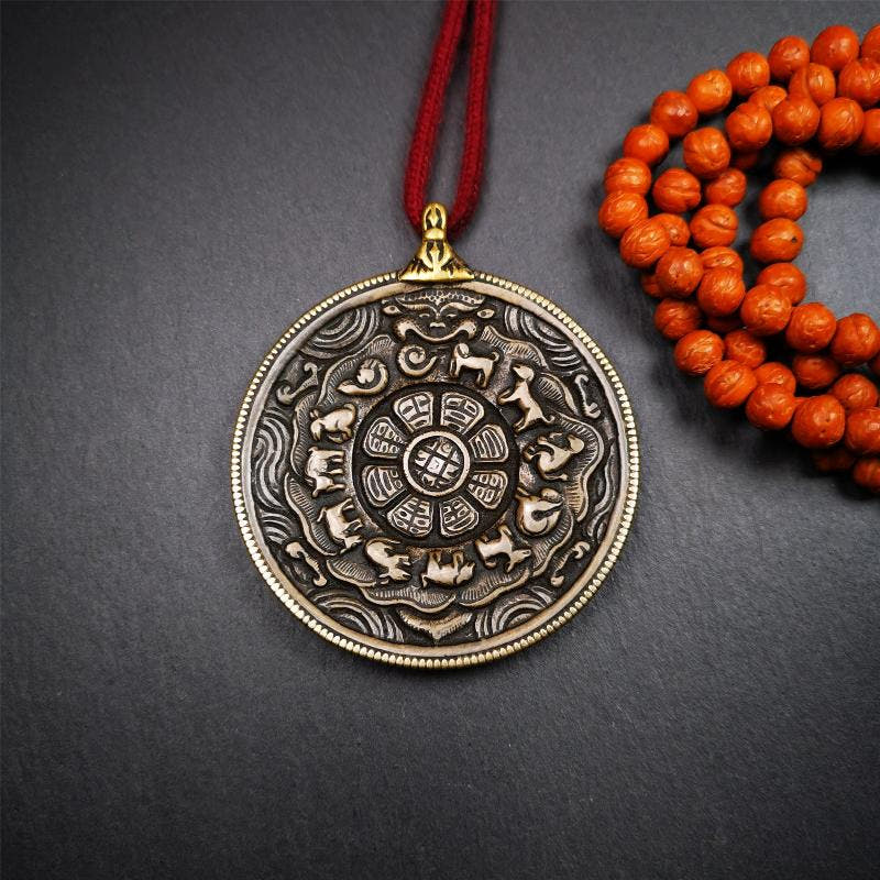 Old Melong 2.6" - Tibetan Buddhist art, detailed view