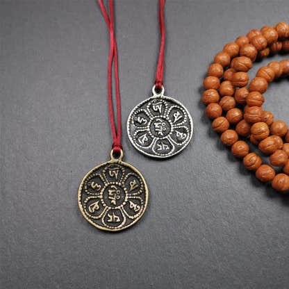Chenrezig Om Melong 1.26" - Tibetan Buddhist art, detailed view