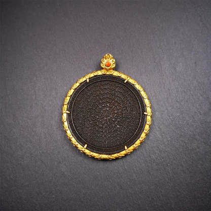 Om Melong Amulet 2.52" - Tibetan Buddhist amulet, view 9