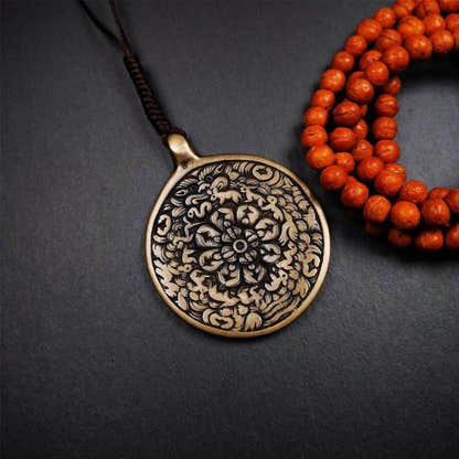 Mandala Melong 2.16" - Tibetan Buddhist art, detailed view