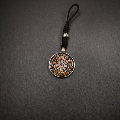 This type of melong badge was made by Tibetan craftsmen and come from Hepo Town, Baiyu County, the birthplace of the famous Tibetan handicrafts. It is made of Sterling silver,small size 0.83 inch,the front is Tibetan Budhist amulet symbol - Melong.