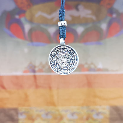 This type of melong badge was made by Tibetan craftsmen and come from Hepo Town, Baiyu County, the birthplace of the famous Tibetan handicrafts. It is made of Sterling silver,small size 0.83 inch,the front is Tibetan Budhist amulet symbol - Melong.