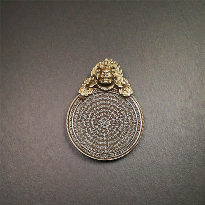 Mahakala Om Melong 2.56" - Tibetan Buddhist art, view 13