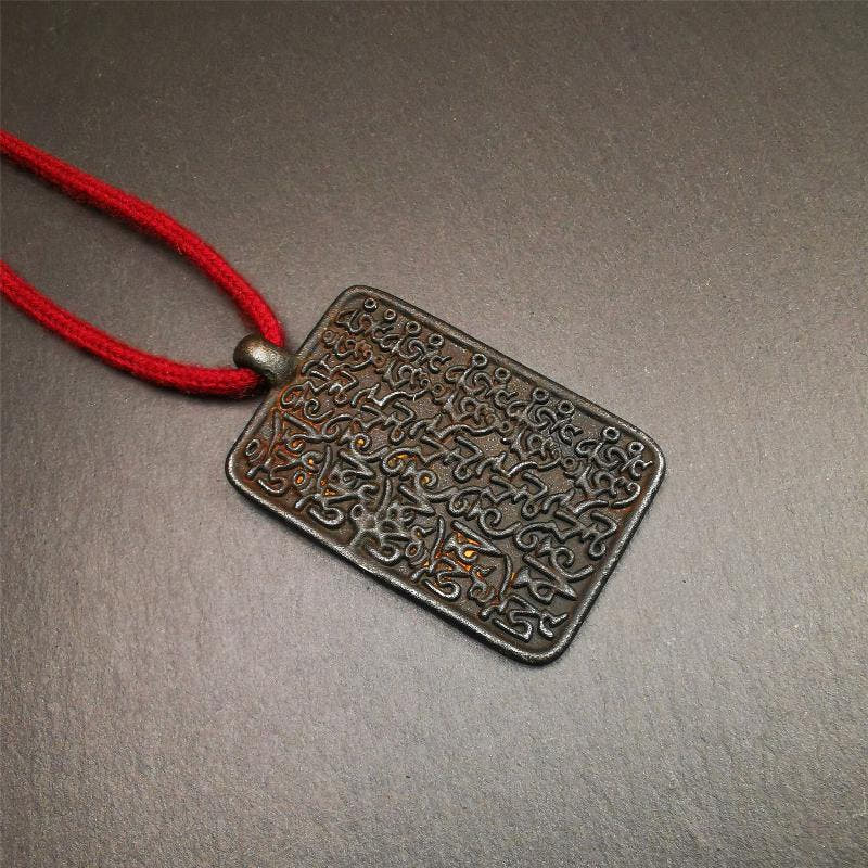 Black Om Melong 2.52" - Tibetan Buddhist art, view 6