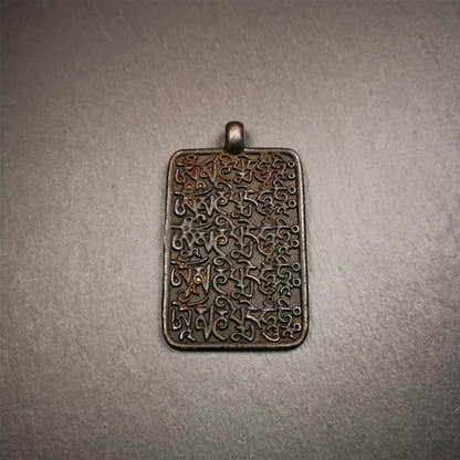 Black Om Melong 2.52" - Tibetan Buddhist art, view 9
