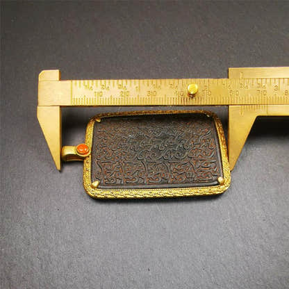 Black Om Melong 2.52" - Tibetan Buddhist art, view 8