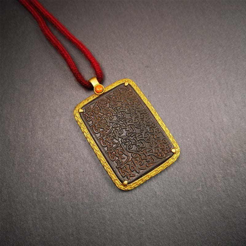Black Om Melong 2.52" - Tibetan Buddhist art, view 6
