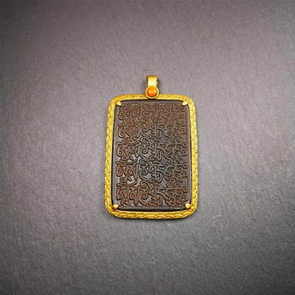 Black Om Melong 2.52" - Tibetan Buddhist art, view 11