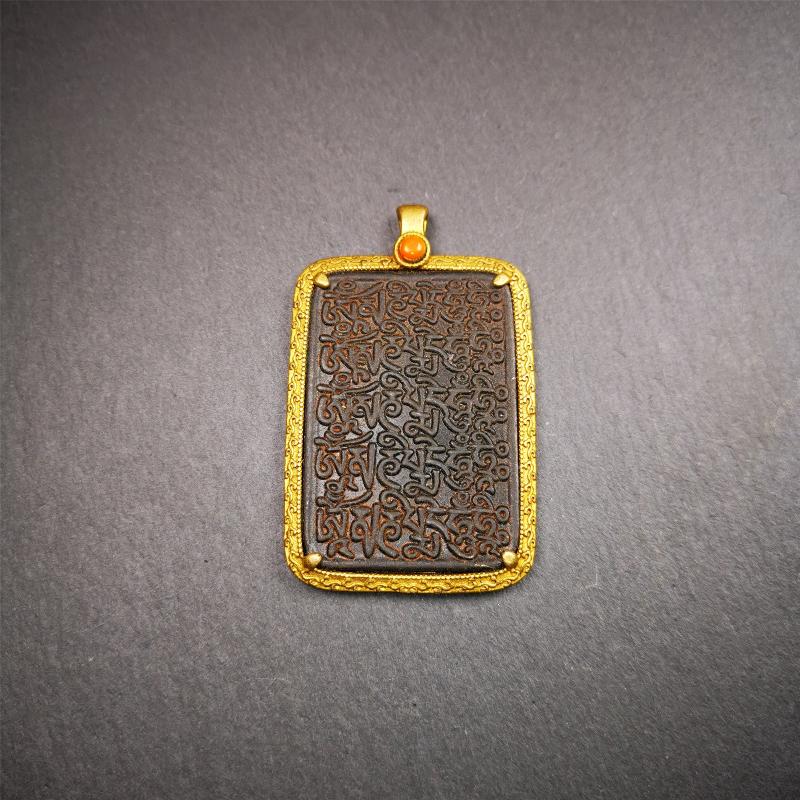 Black Om Melong 2.52" - Tibetan Buddhist art, view 11