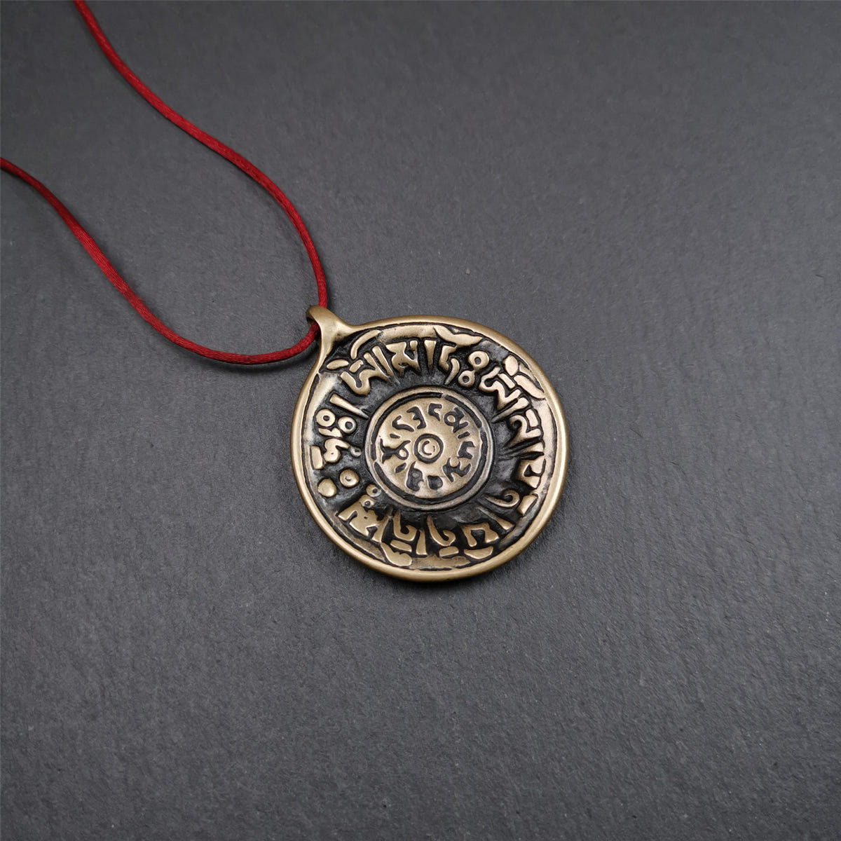 Chenrezig Om Melong Amulet 1.58" - Tibetan Buddhist amulet, view 8