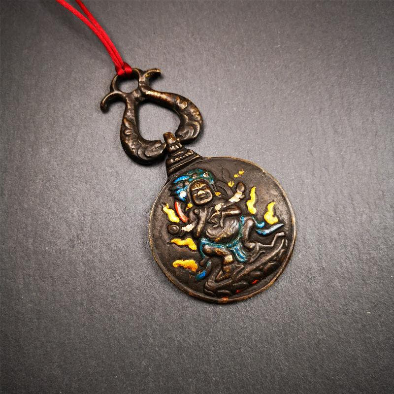 Panjaramahakala Melong 1.89" - Tibetan Buddhist art, view 8