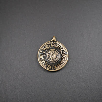 Chenrezig Om Melong Amulet 1.58" - Tibetan Buddhist amulet, view 10