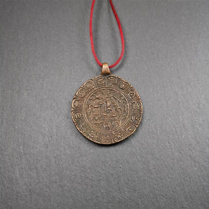 Old Longevity Melong 1.57" - Tibetan Buddhist art, front view