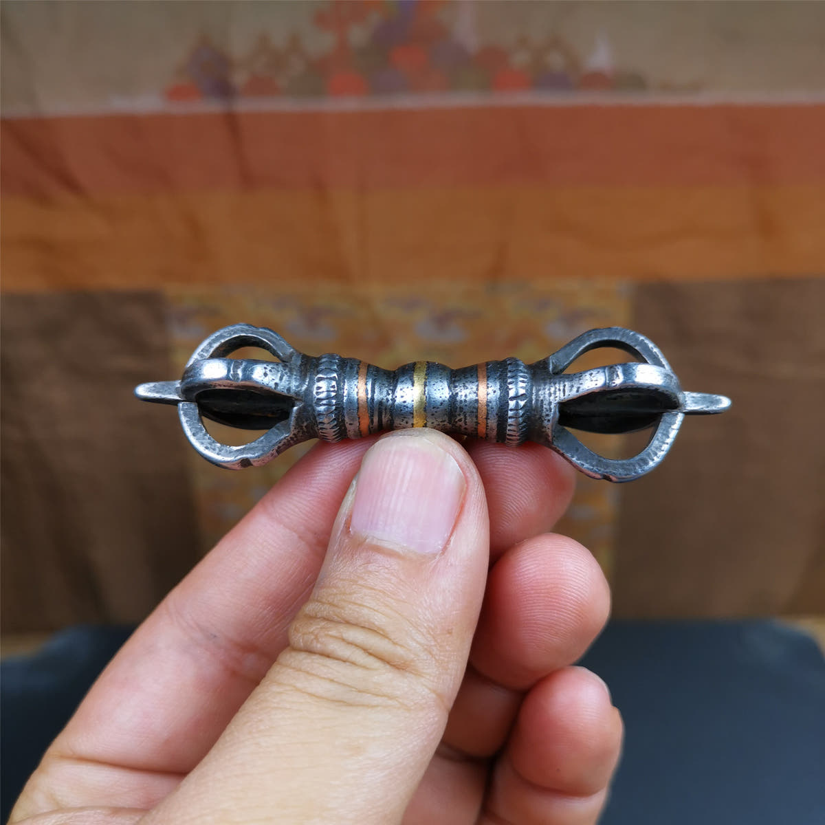 Five-Pronged Vajra 2.95" - Tibetan Buddhist vajra, view 7