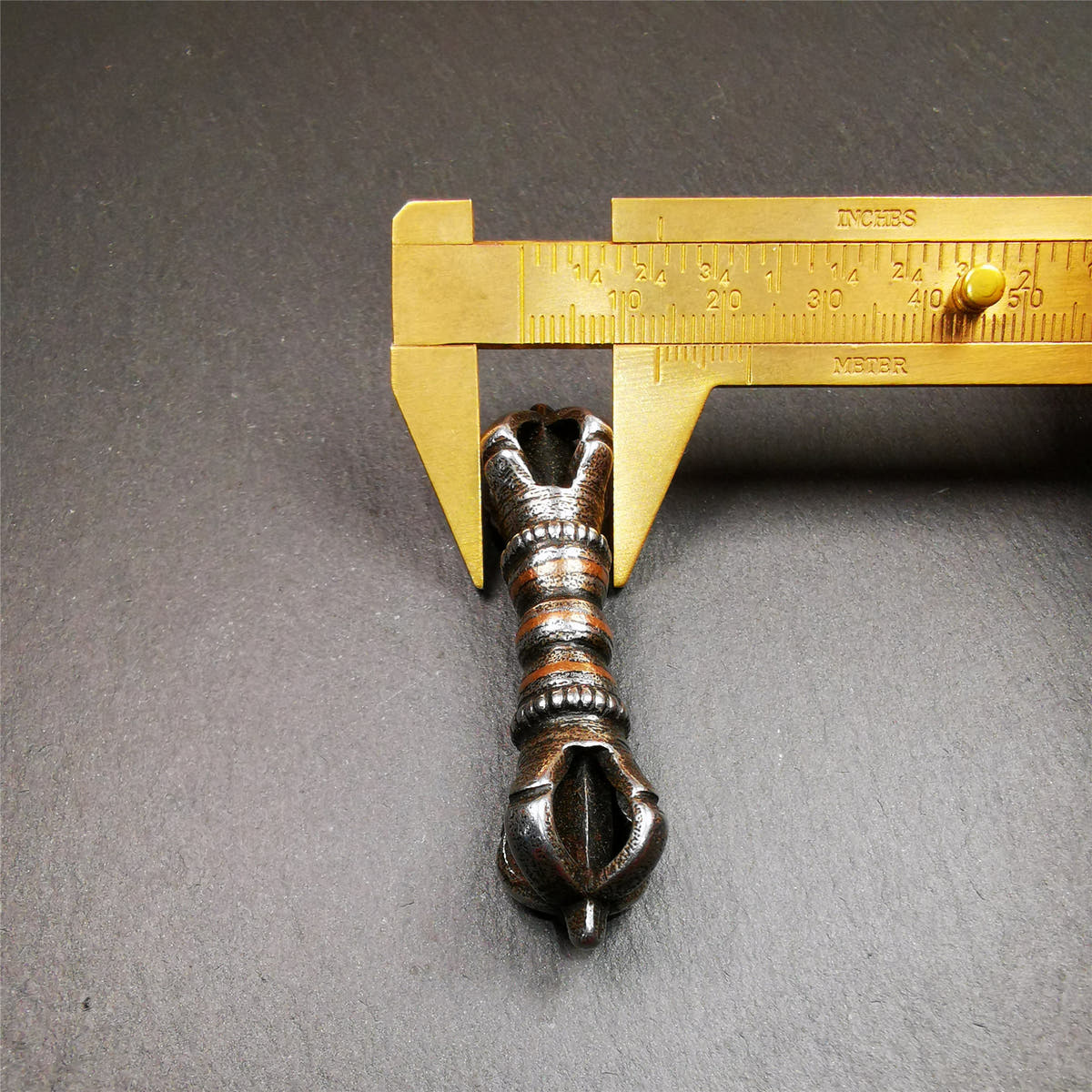 Five-Pronged Vajra 2.36" - Tibetan Buddhist vajra, view 9
