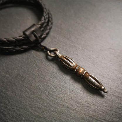 Nine-pronged Vajra Pendant 1.97" - Tibetan Buddhist vajra, front view