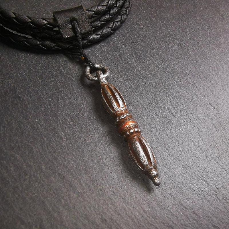 Nine-pronged Vajra Pendant 1.97" - Tibetan Buddhist vajra, view 6