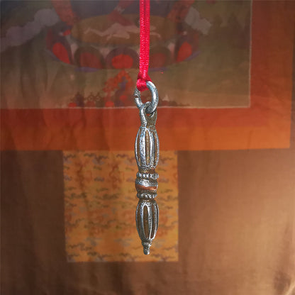 These beautiful vajra were handmade by Tibetan craftsmen from Tibet in 1990's,from Hepo Town, Baiyu County, the birthplace of the famous Tibetan handicrafts. It is nine-pronged vajra,made of cold iron,1.97 inches length.  You can make it a necklace, pendant, keychain, mala pendant, or put in your shrine.