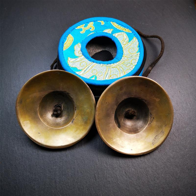 Bronze Tingsha Set - Plain - 3.27" - Tibetan Buddhist art, view 9