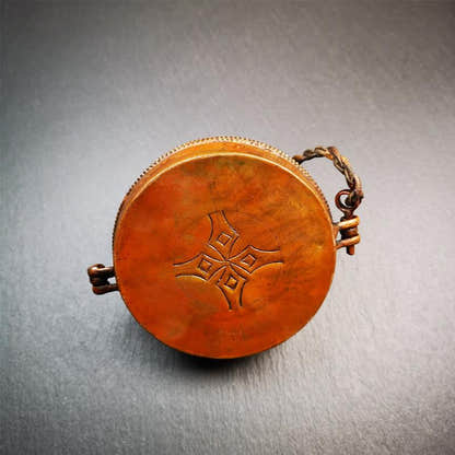 Astamangal Tingsha case - 3.15" - Tibetan Buddhist art, view 4