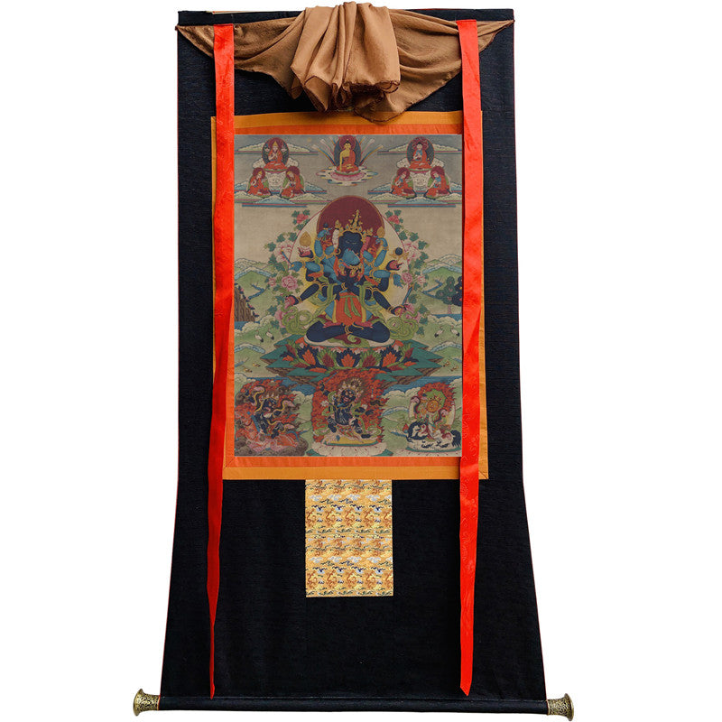 Guhyasamaja Thangka - Giclee Printed and Hand Framed Tibetan Art - 120cm height - gandhanra tibetan thangka art