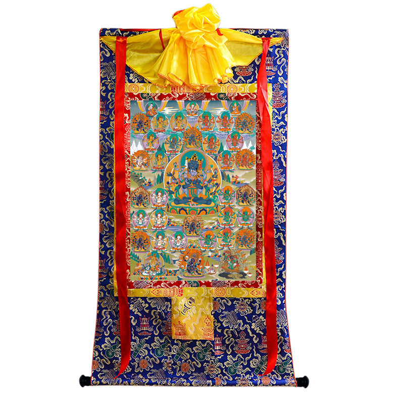 Guhyasamaja Thangka - Giclee Printed and Hand Framed Tibetan Art - 120cm height - gandhanra tibetan thangka art