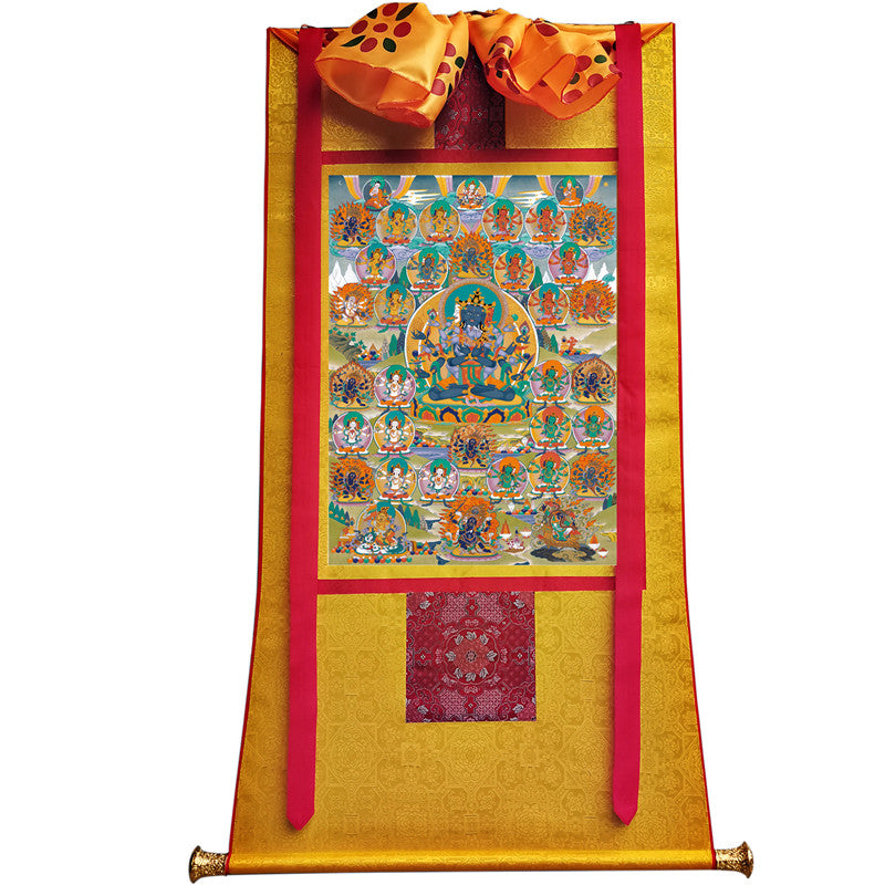 Guhyasamaja Thangka - Giclee Printed and Hand Framed Tibetan Art - 120cm height - gandhanra tibetan thangka art