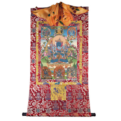 Guhyasamaja Thangka - Giclee Printed and Hand Framed Tibetan Art - 120cm height - gandhanra tibetan thangka art