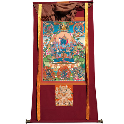 Guhyasamaja Thangka - Giclee Printed and Hand Framed Tibetan Art - 120cm height - gandhanra tibetan thangka art