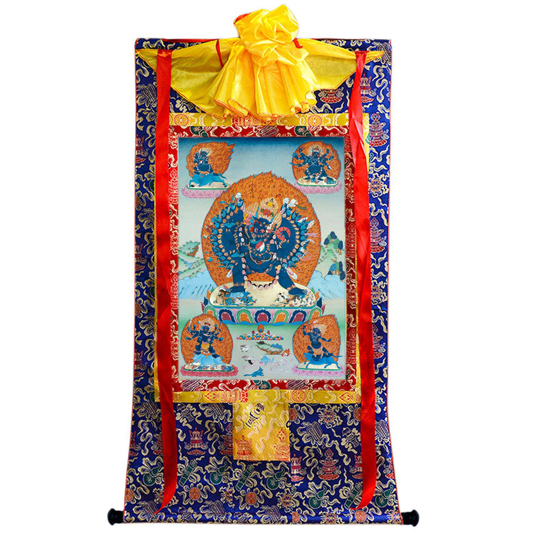 Yamantaka Thangka - Giclee Printed and Hand Framed Tibetan Art - 120cm height - gandhanra tibetan thangka art