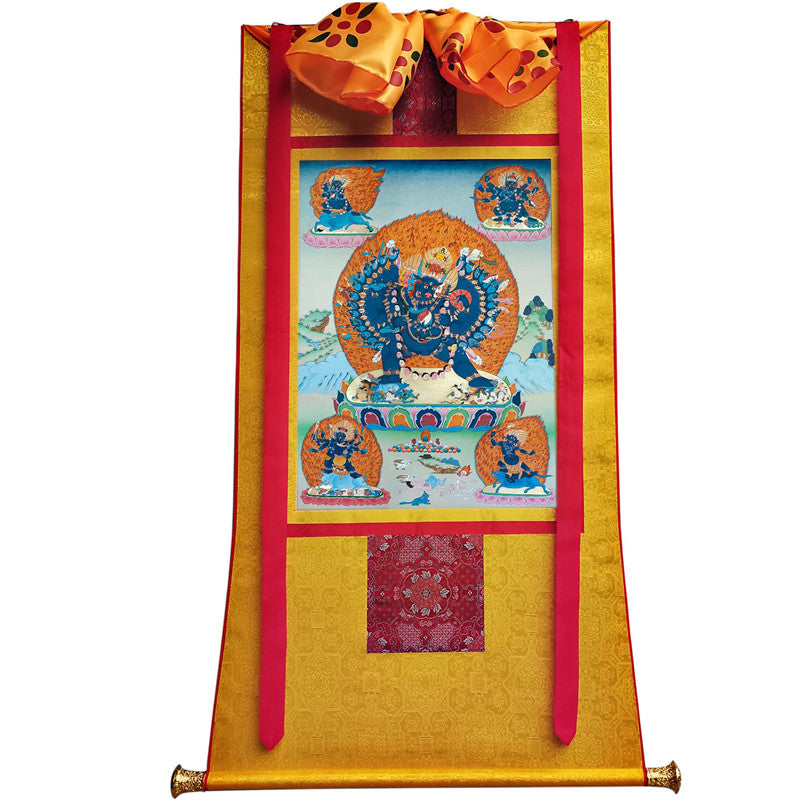 Yamantaka Thangka - Giclee Printed and Hand Framed Tibetan Art - 120cm height - gandhanra tibetan thangka art